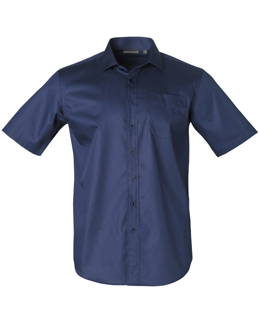Barkley Mens Taped Seam Short Sleeve Shirt - Navy - Front