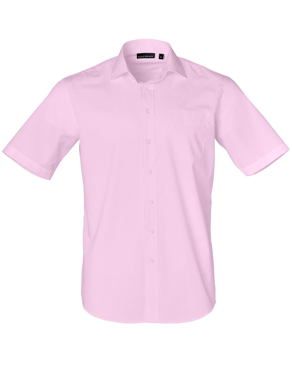 Barkley Mens Taped Seam Short Sleeve Shirt - Soft Pink - Front
