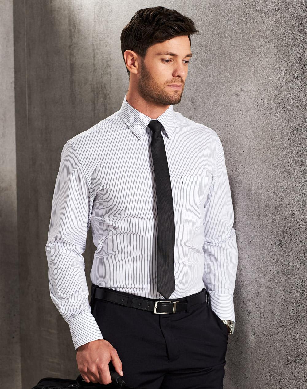 Men's Ticking Stripe Long Sleeve Shirt