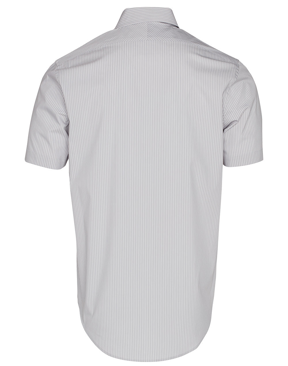 Men's Ticking Stripe Short Sleeve Shirt - Grey/White - Back