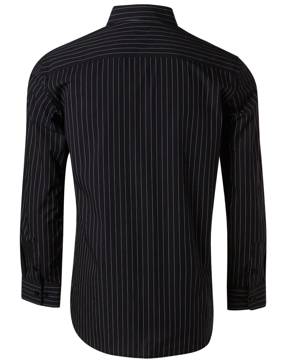 Men's Pin Stripe Long Sleeve Shirt - Navy/White - Back