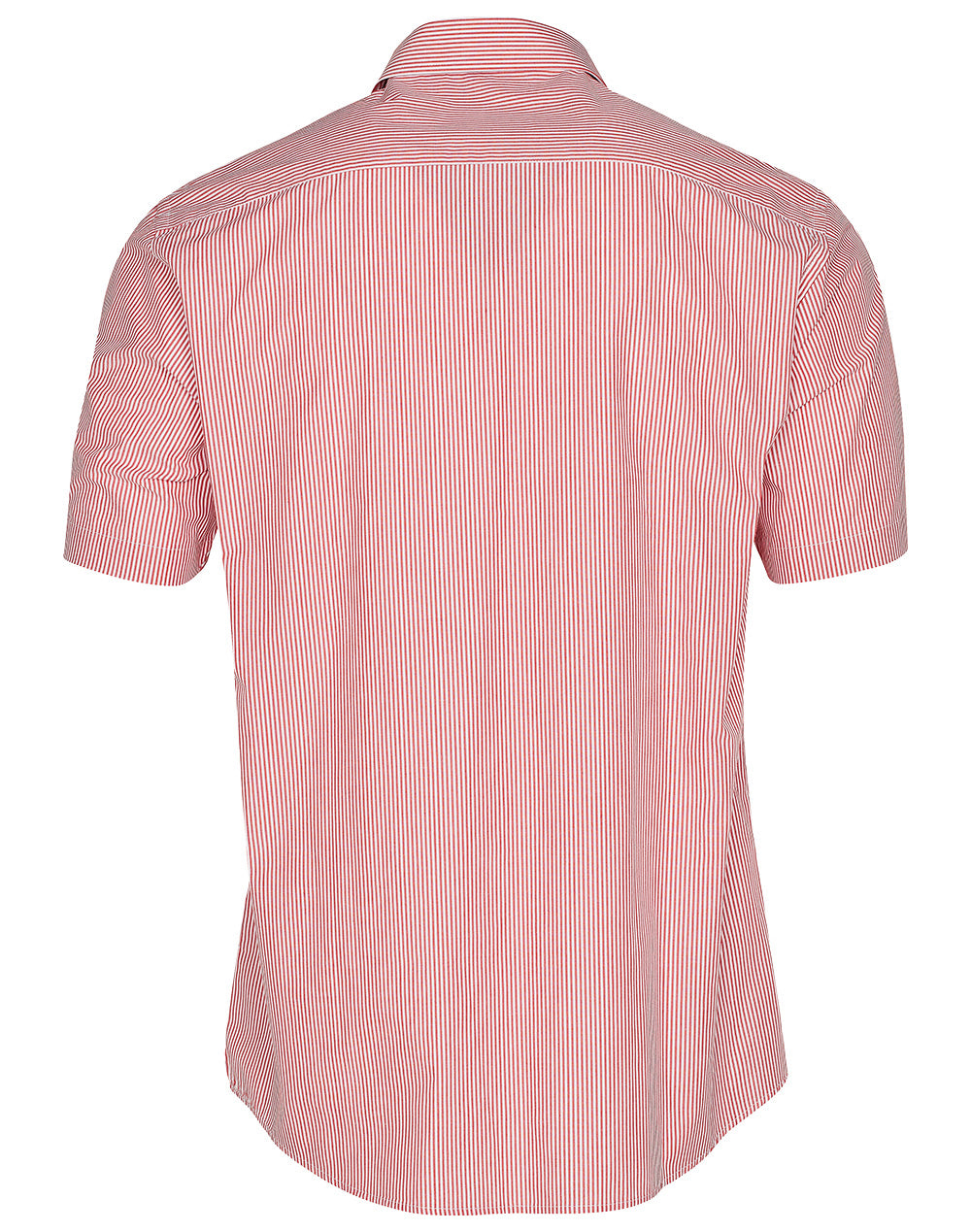 Men's Balance Stripe Short Sleeve Shirt - Red/White - Back
