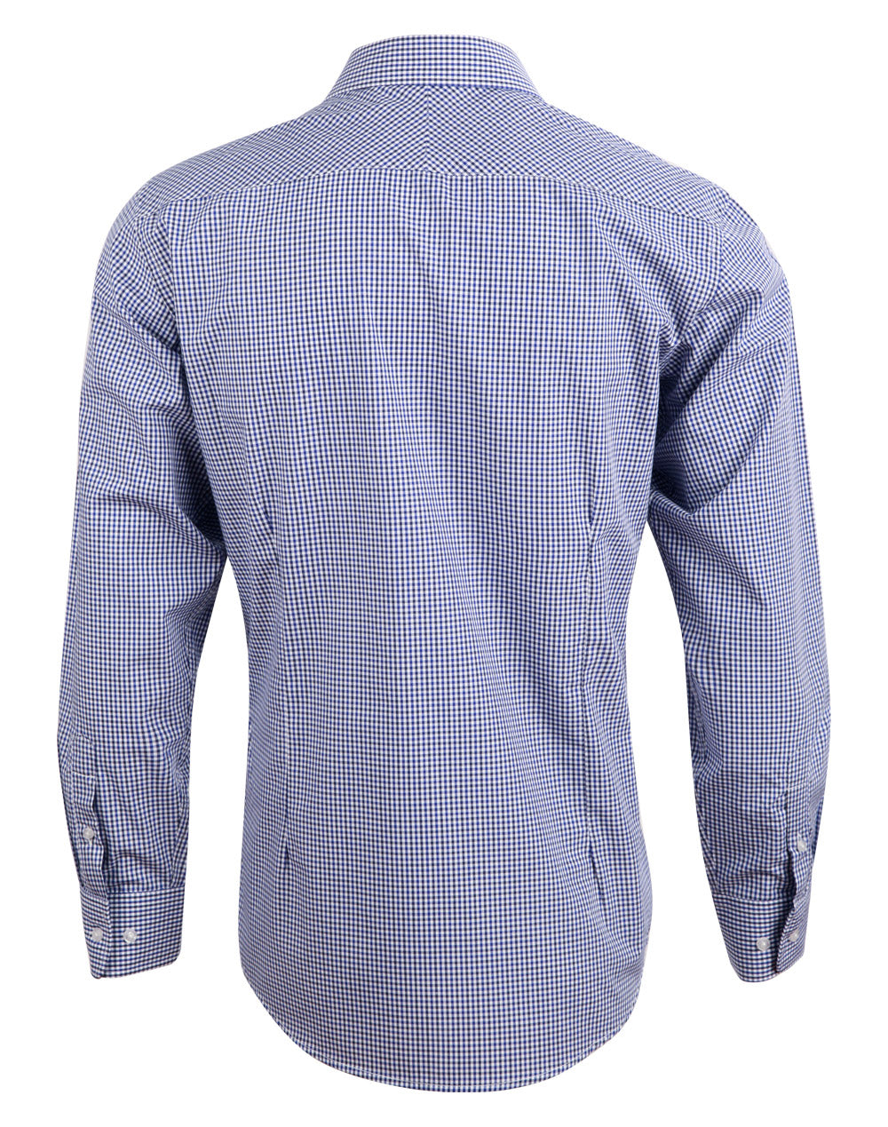Men’s Multi-Tone Check Long Sleeve Shirt - Black/White/Navy - Back