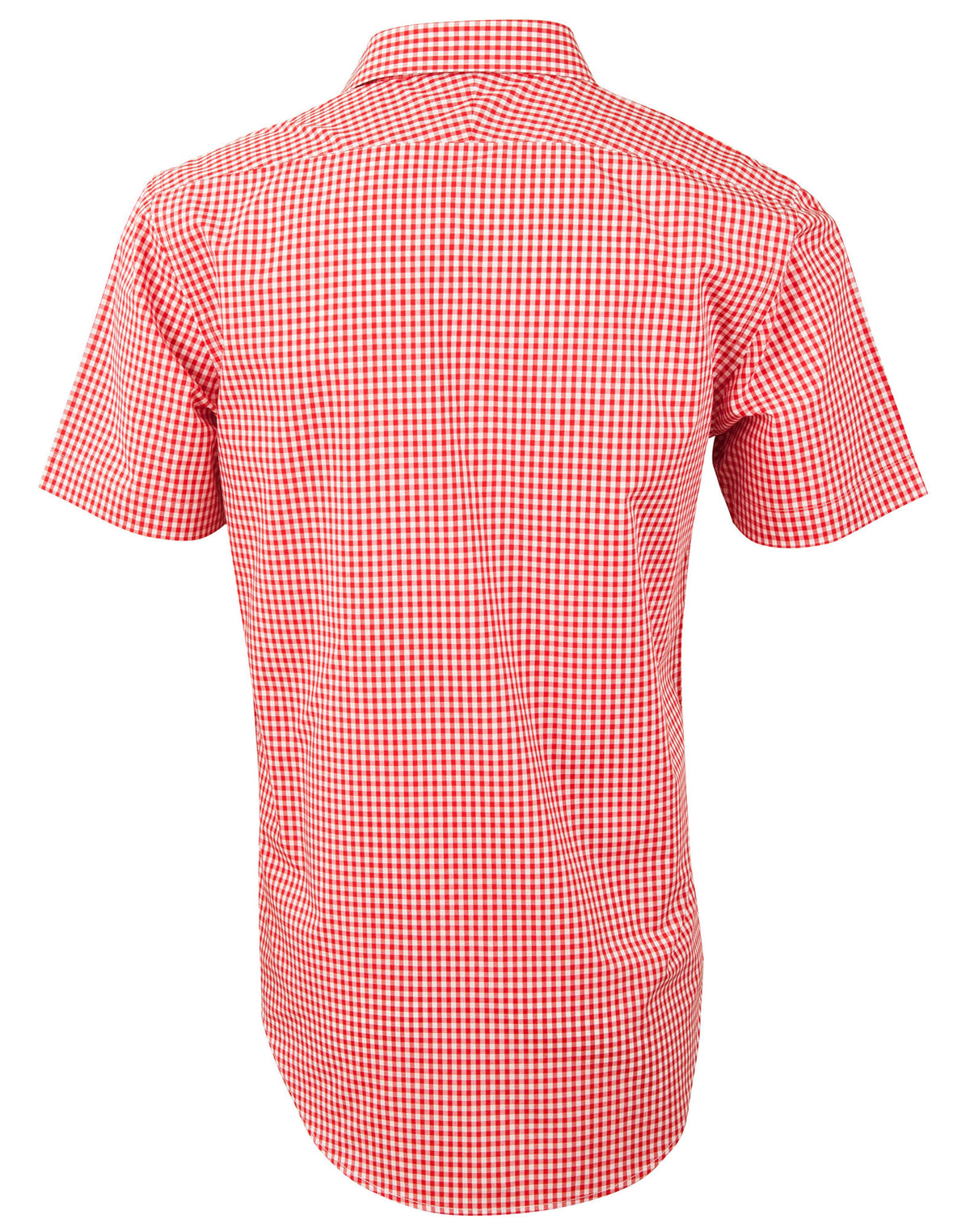 Men’s Gingham Check Short Sleeve Shirt - Back