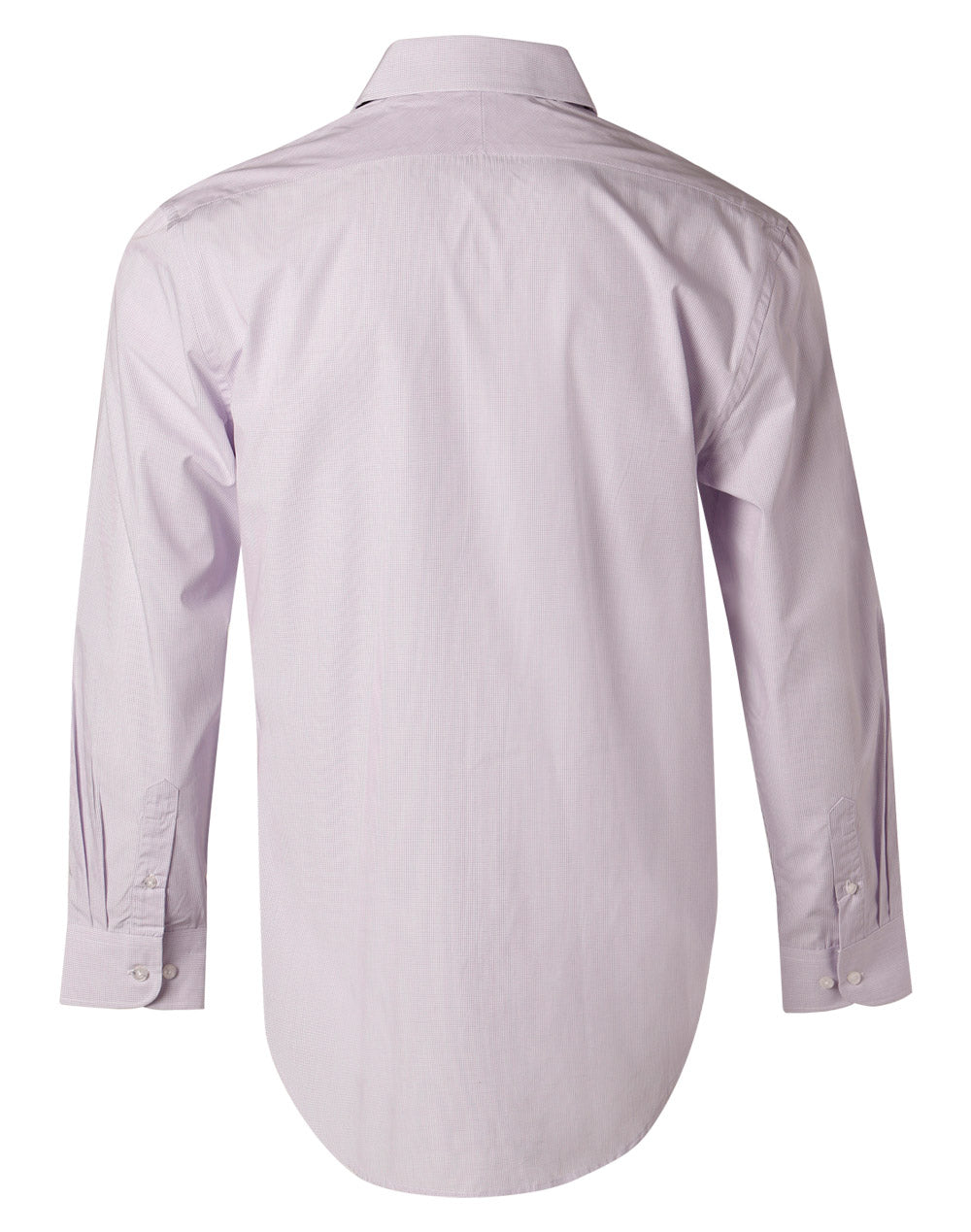 Men's Mini Check Long Sleeve Shirt - Lilac - Back