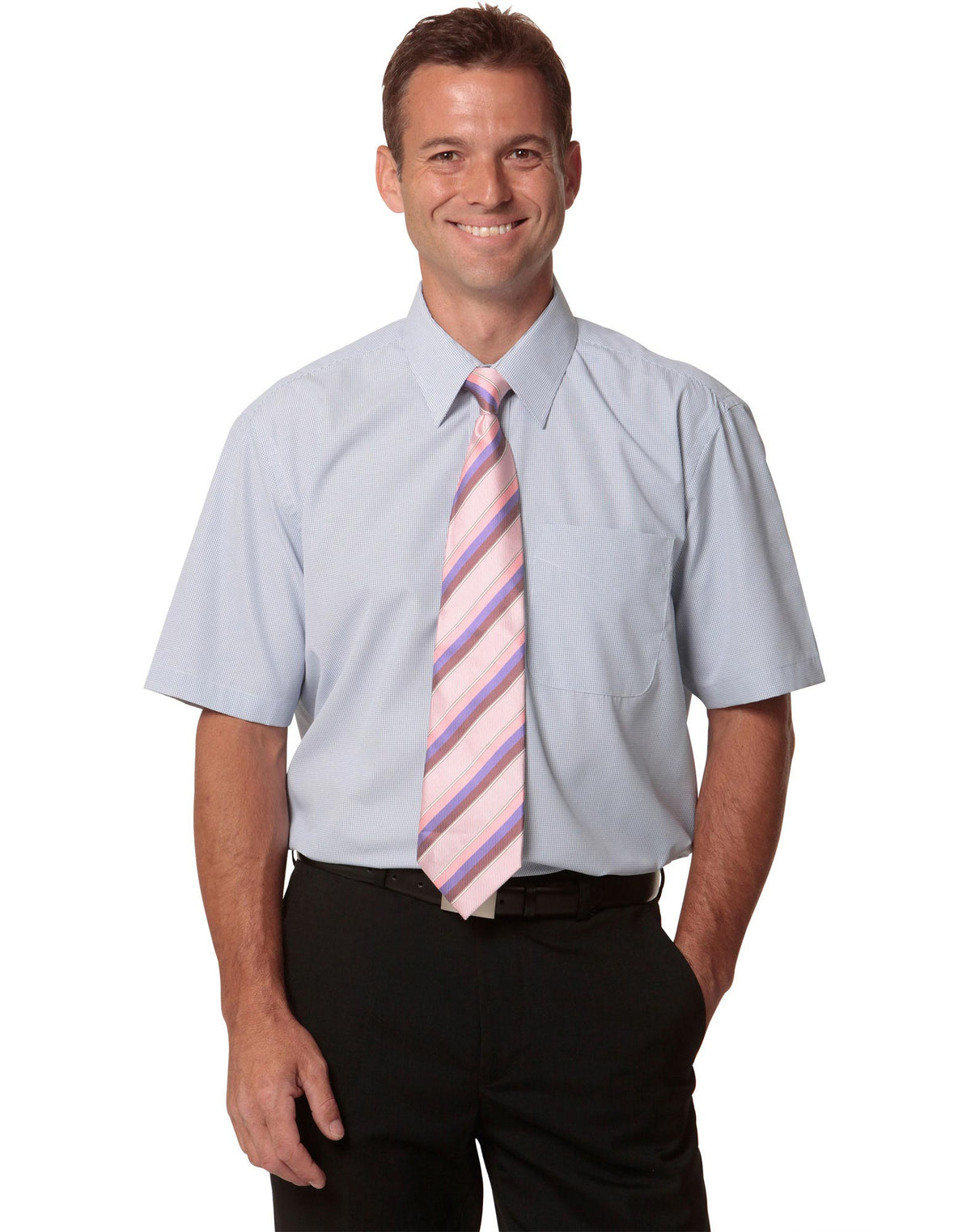 Men's Mini Check Short Sleeve Shirt - view