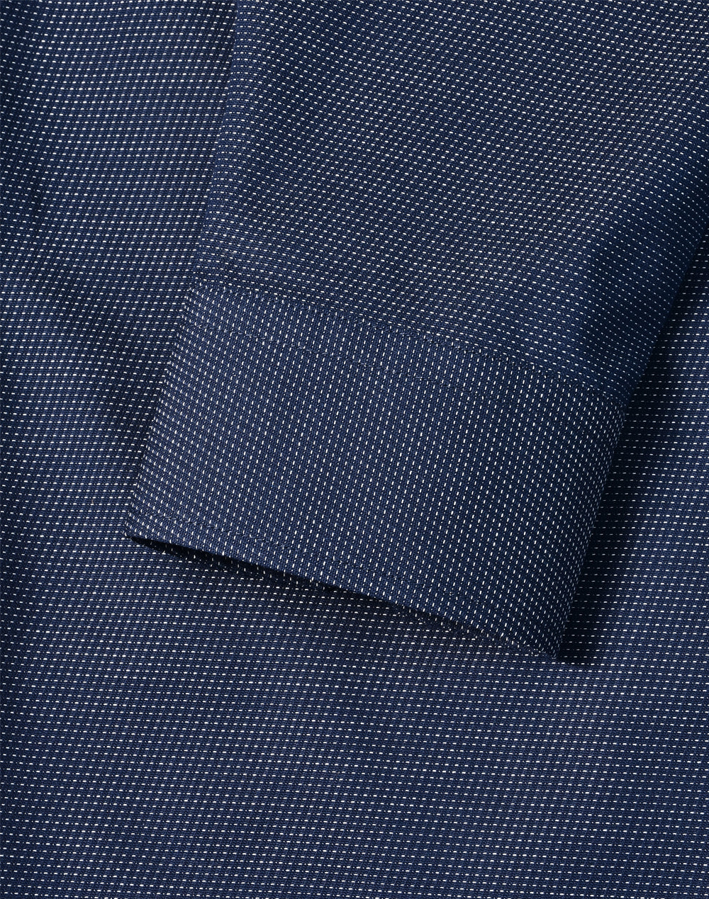 Ascot Mens Long Sleeve Dot Jacquard Stretch Shirt - Navy - View