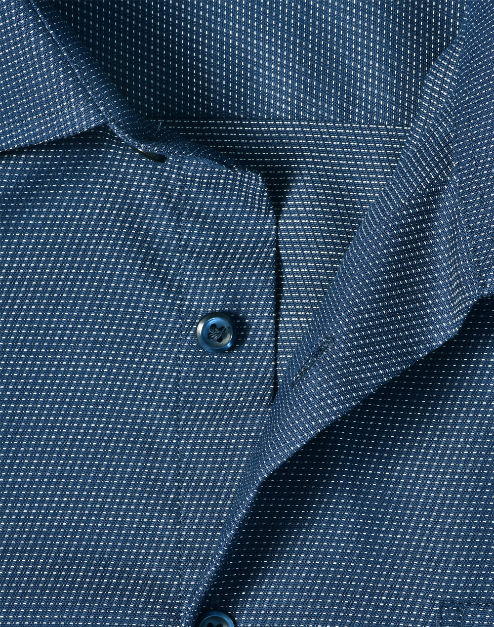 Ascot Mens Long Sleeve Dot Jacquard Stretch Shirt - Ocean Blue - View