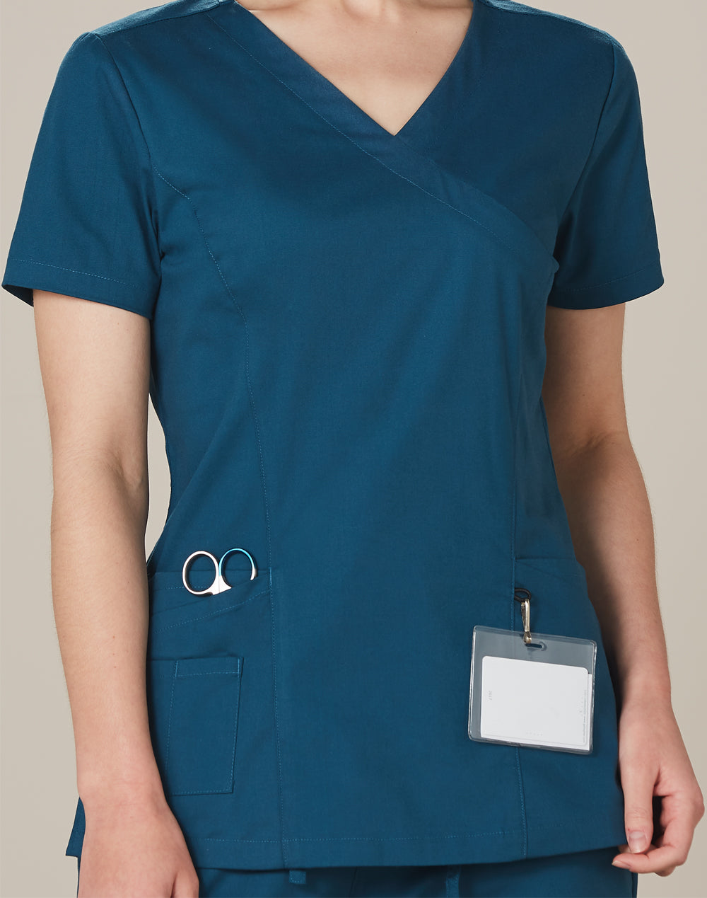 Ladies Scrub Top - Royal - View