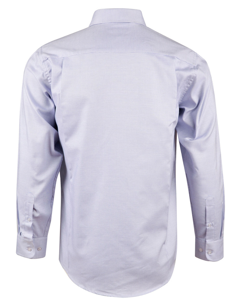 Men's Dot Contrast Long Sleeve Shirt - White/Blue Dot - Back