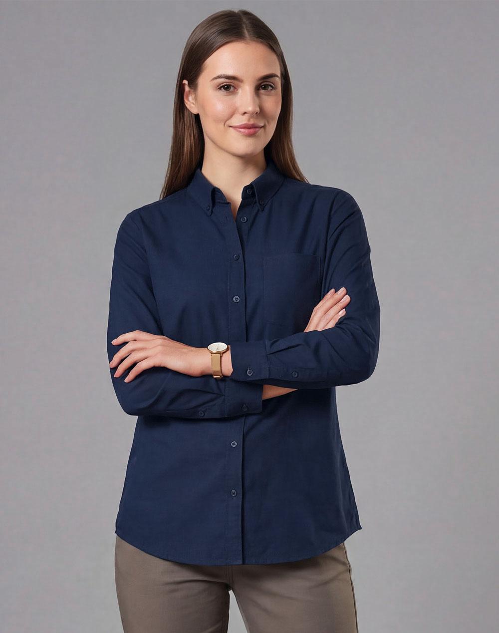 Womens Smart Casual Cotton Blend L/S Shirt