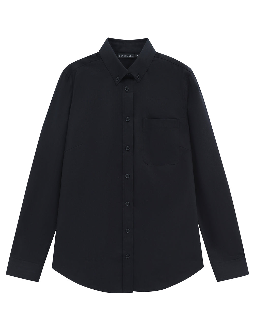 Womens Smart Casual Cotton Blend L/S Shirt - Black - View