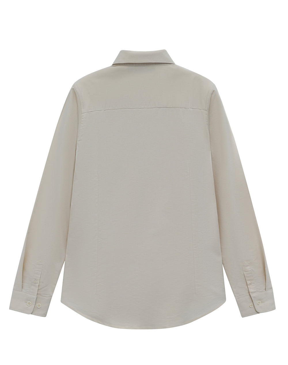 Womens Smart Casual Cotton Blend L/S Shirt - Natural - Back