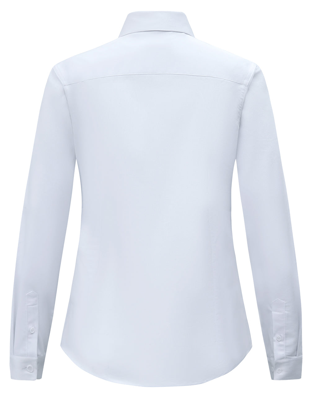 Womens Smart Casual Cotton Blend L/S Shirt - White - Back