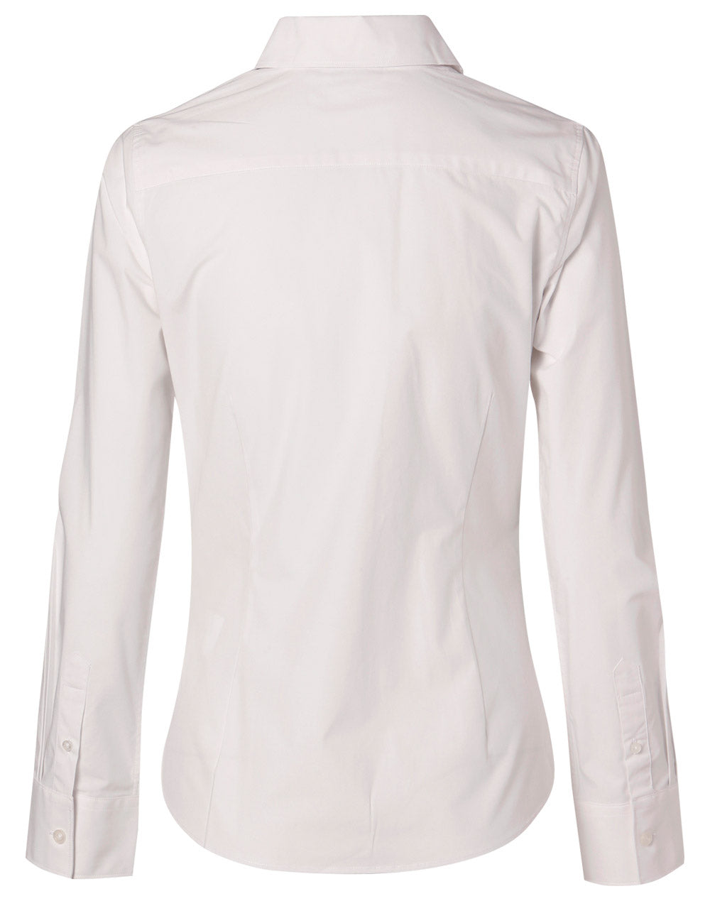 Women's Fine Twill Long Sleeve Shirt - White - Back