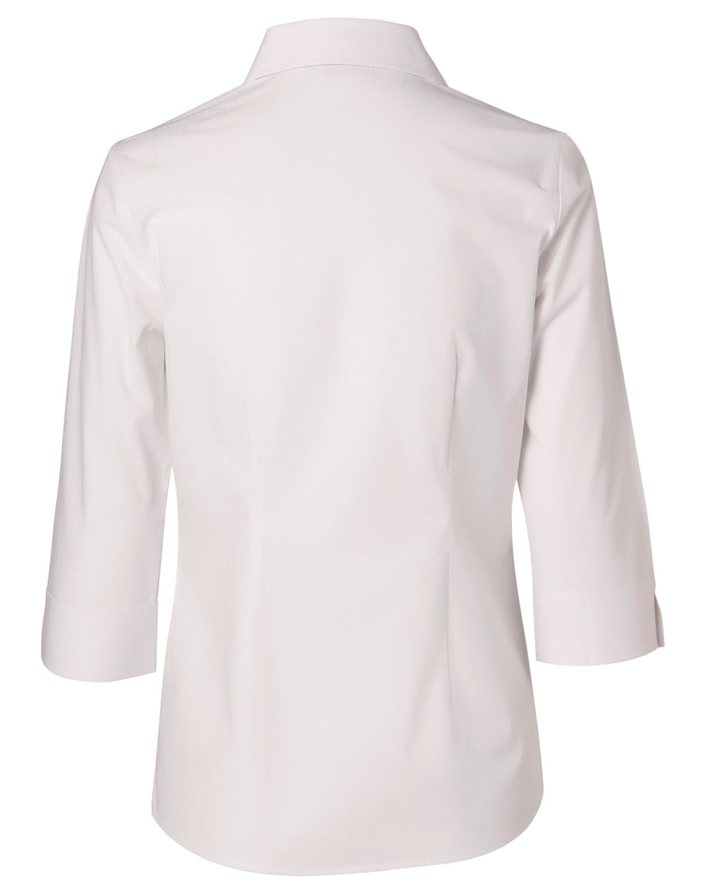 Women's Fine Twill 3/4 Sleeve Shirt - White - Back