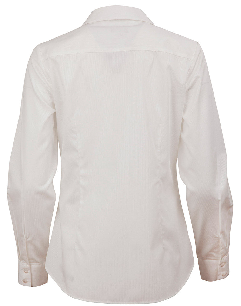 Barkley Ladies Taped Seam Long Sleeve Shirt - White - Back
