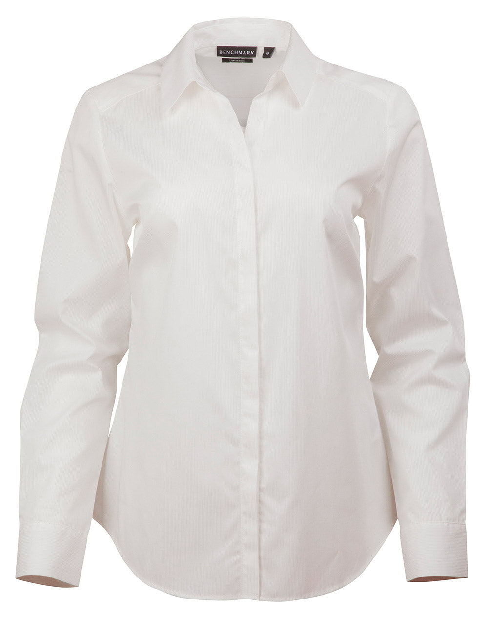 Barkley Ladies Taped Seam Long Sleeve Shirt - White - Front