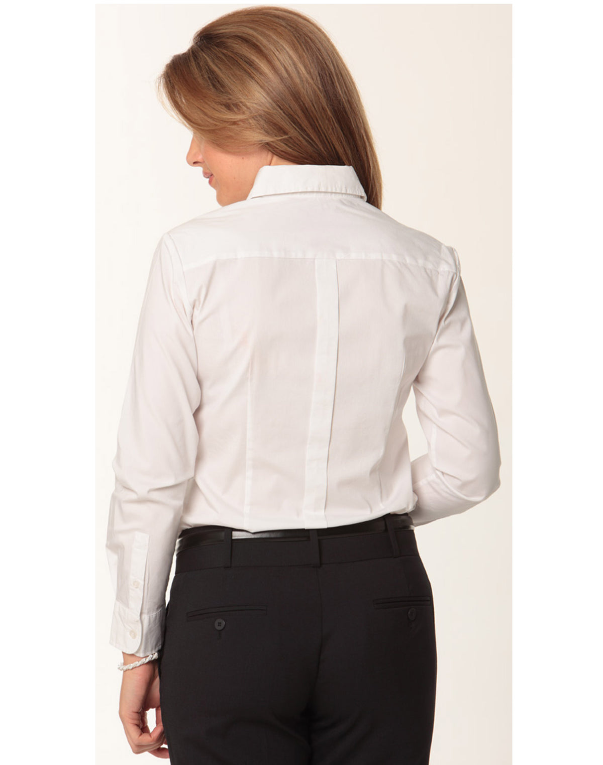 Women's Stretch Tuck Front Long Sleeve Shirt - Back