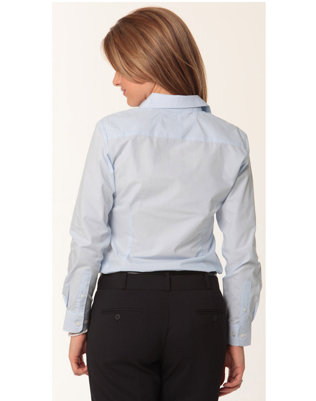 Women's Fine Stripe Long Sleeve Shirt - Back