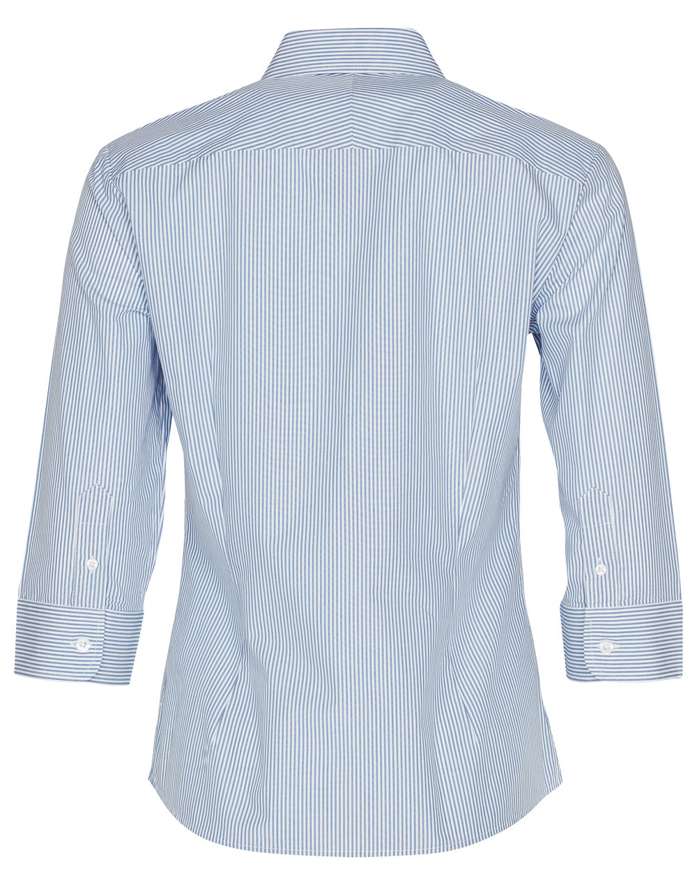 Women's Balance Stripe 3/4 Sleeve Shirt - Blue/White - Back