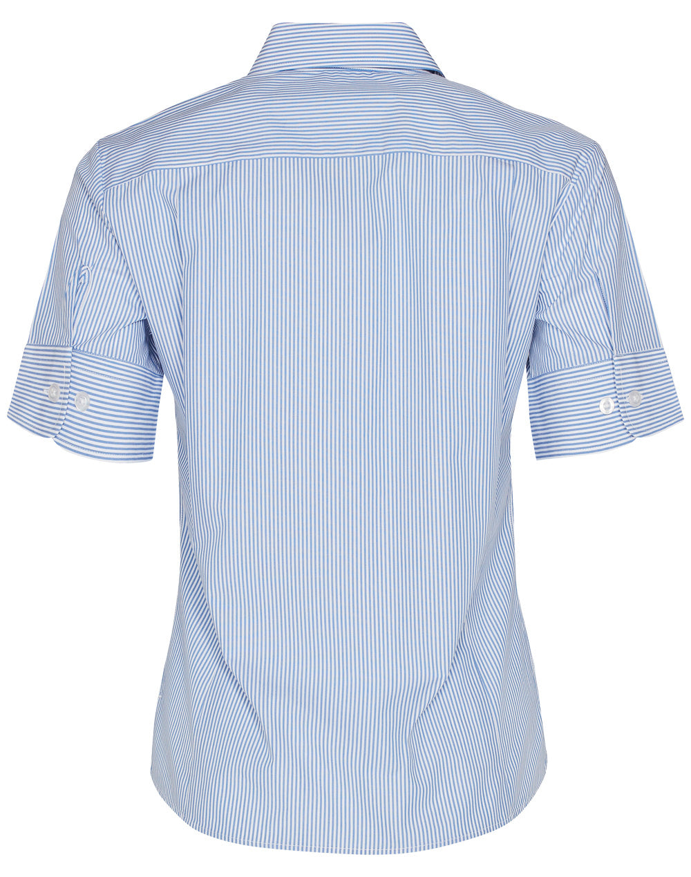 Women's Balance Stripe Short Sleeve Shirt - Blue/White - Back