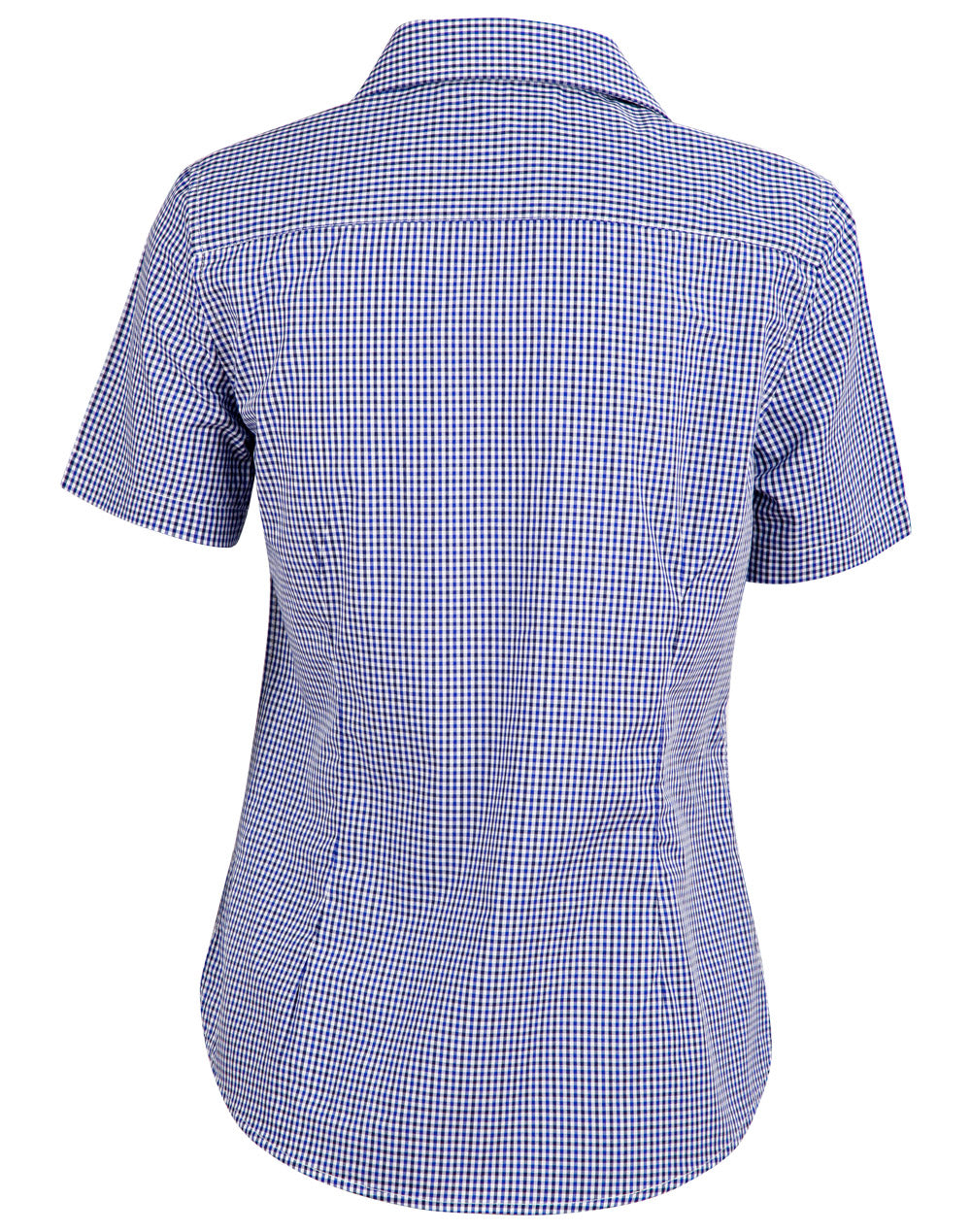 Ladies’ Multi_Tone Check Short Sleeve Shirt - Black/White/Navy - Back