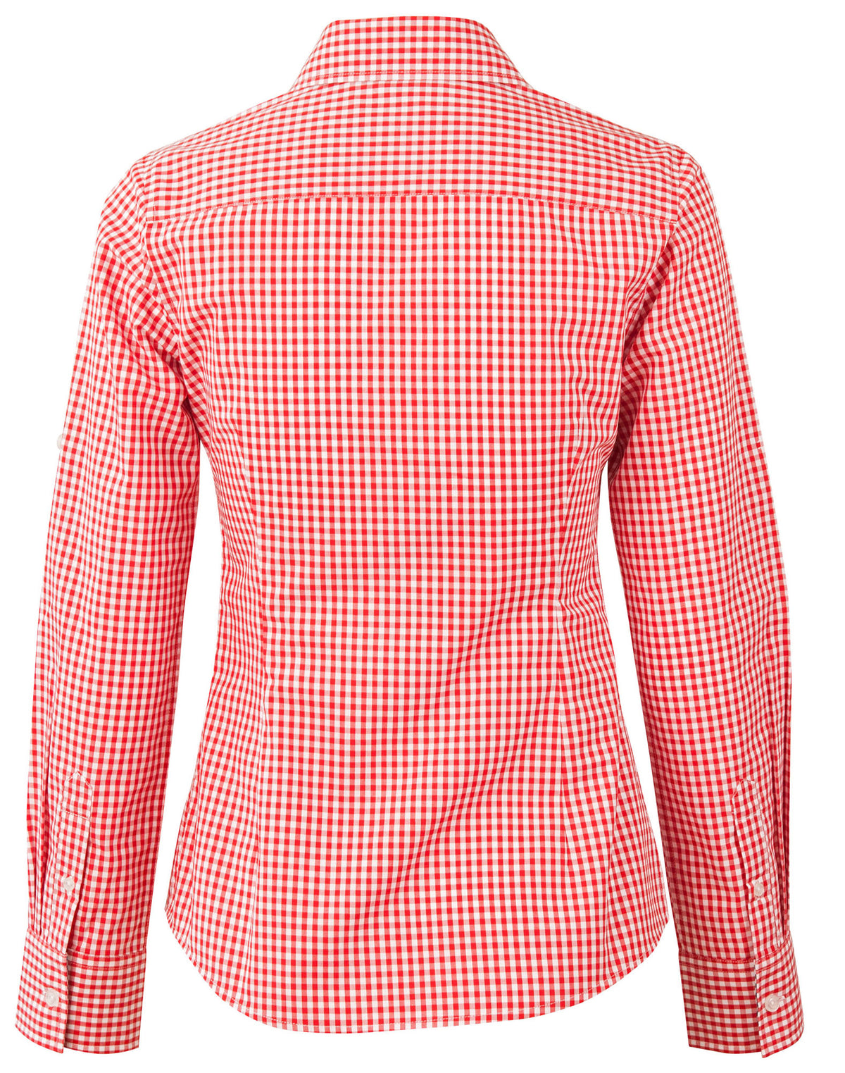 Ladies’ Gingham Check Long Sleeve Shirt - Back