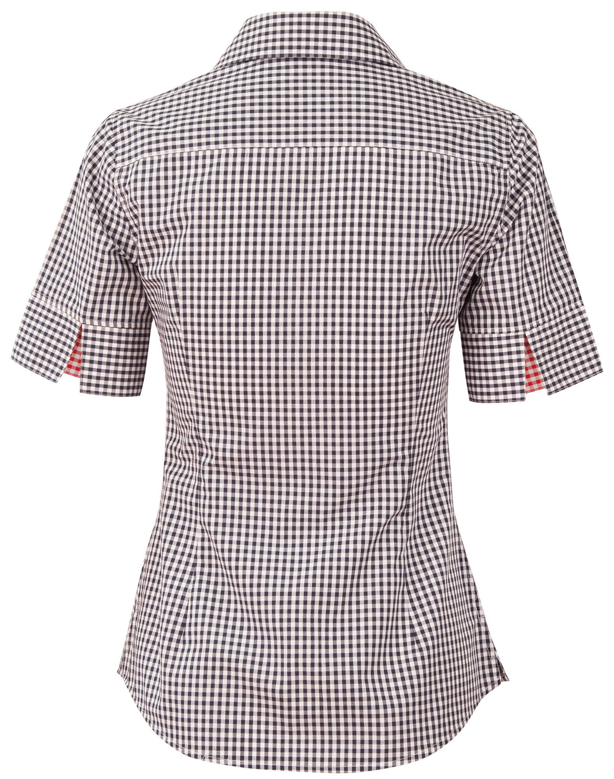 Ladies’ Gingham Check Short Sleeve Shirt - Back