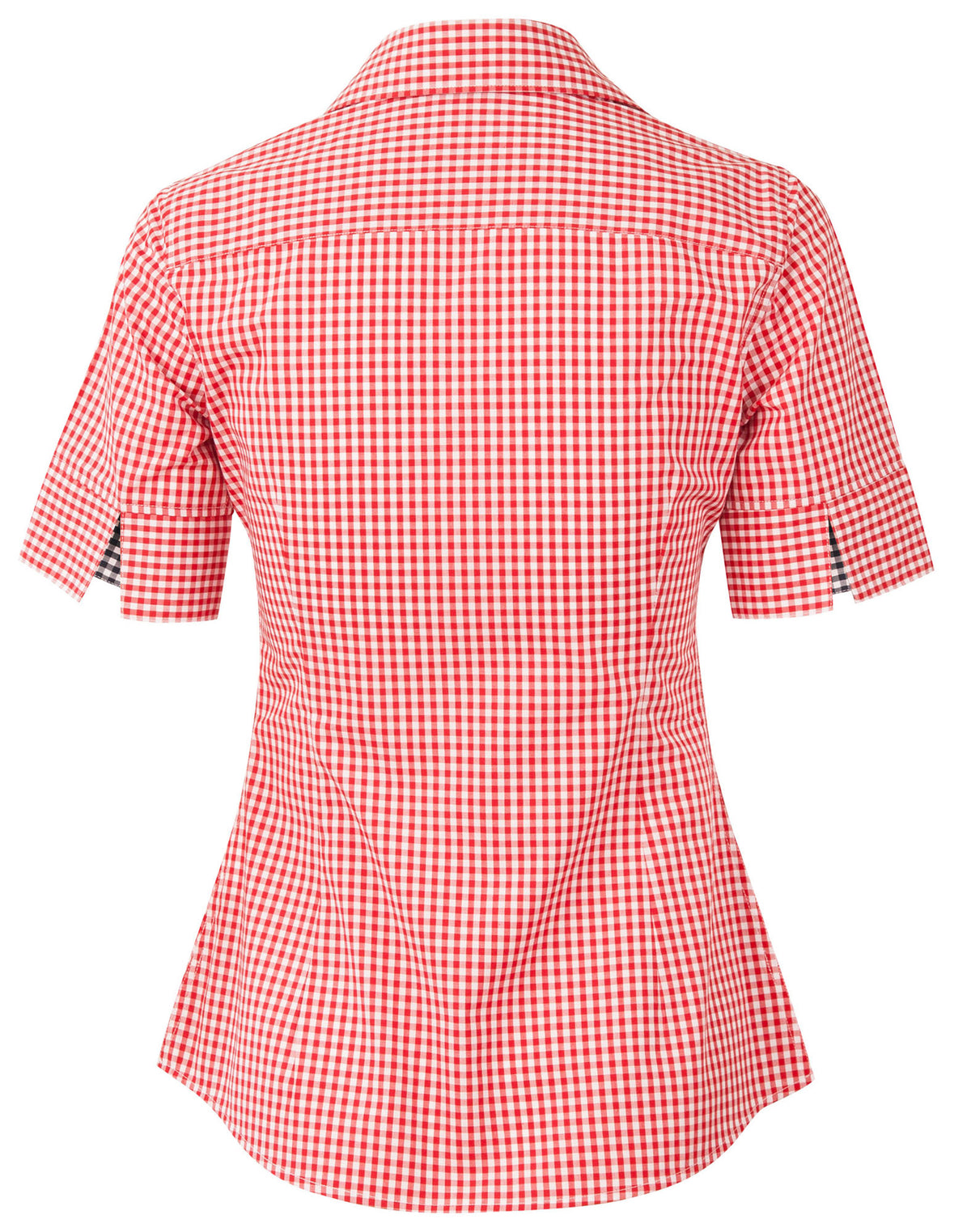 Ladies’ Gingham Check Short Sleeve Shirt - Back