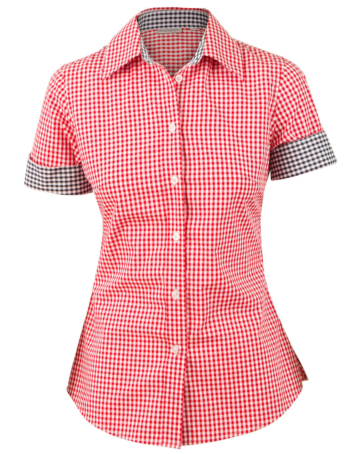 Ladies’ Gingham Check Short Sleeve Shirt - view
