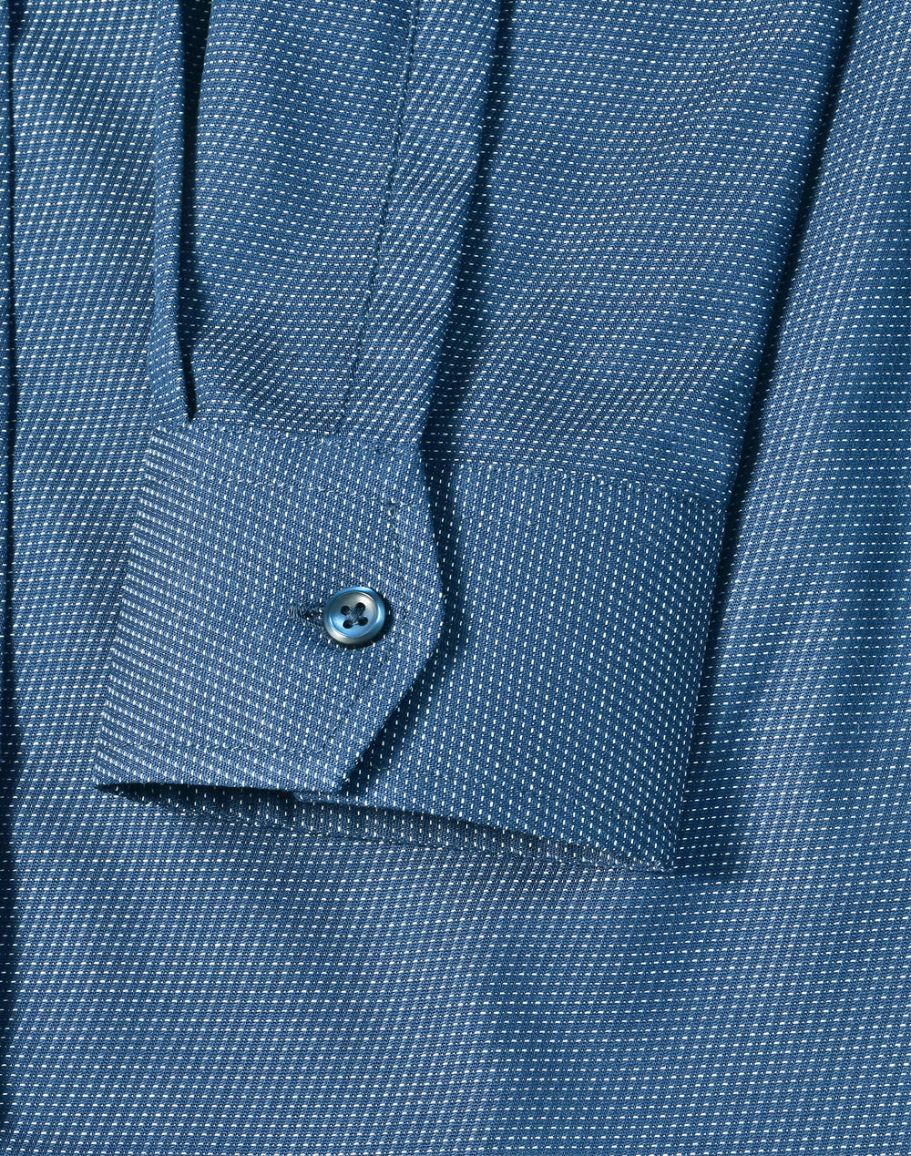 Ascot Ladies Long Sleeve Dot Jacquard Stretch Shirt - Ocean Blue - View