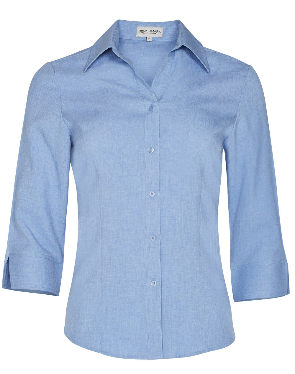 Women's CoolDry 3/4 Sleeve Shirt - Blue - Front