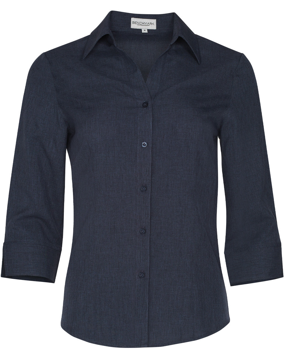 Women's CoolDry 3/4 Sleeve Shirt - Denim - Front