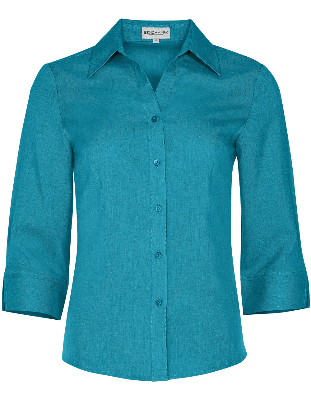 Women's CoolDry 3/4 Sleeve Shirt - Teal - Front