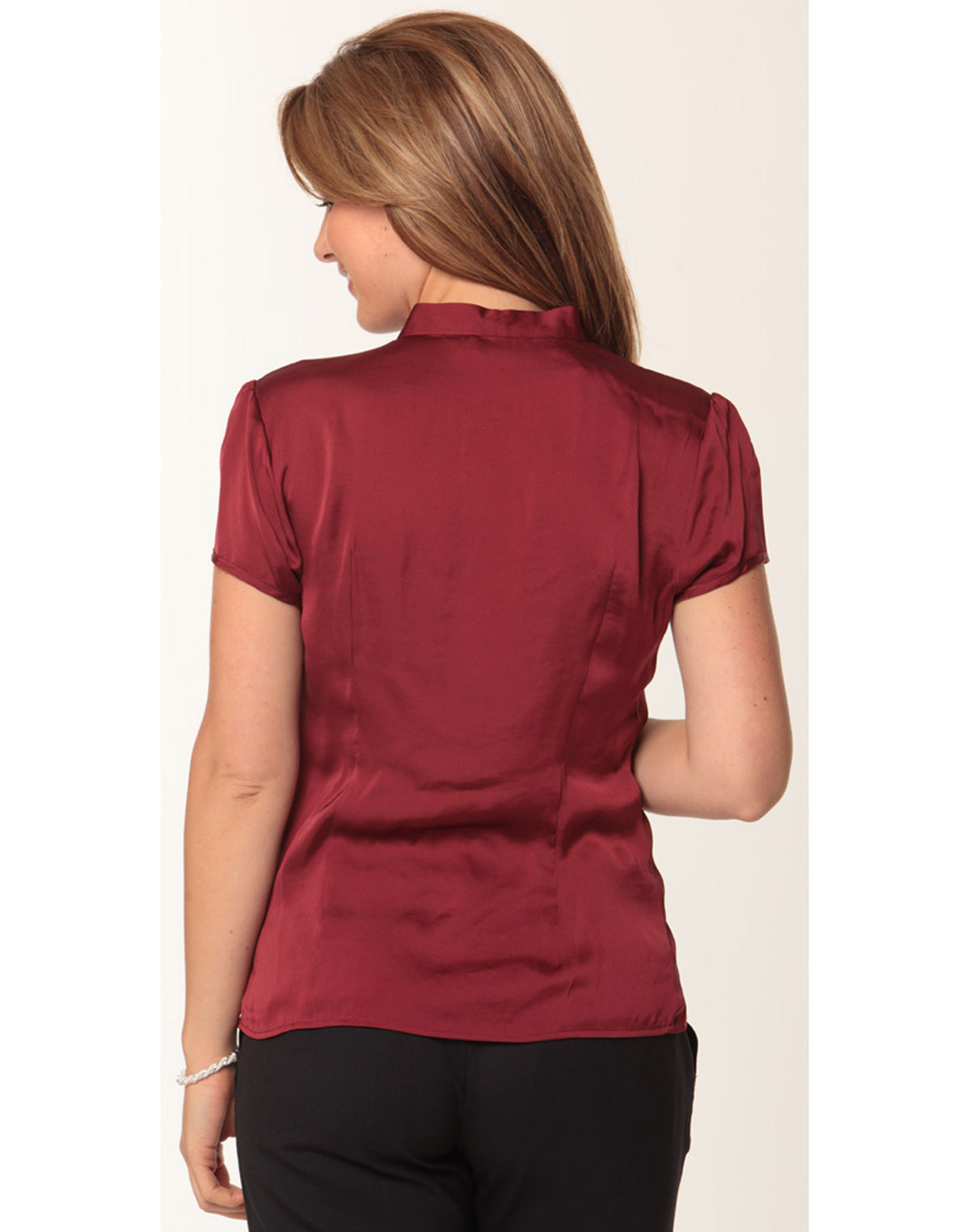 Women's Tie Neck Blouse - Shiraz - Back
