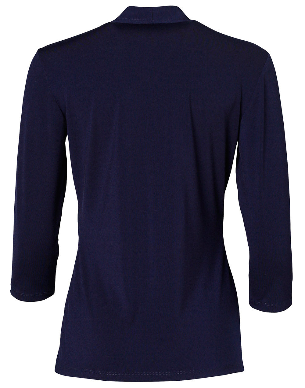 Ladies 3/4 Sleeve Stretch Knit Top Isabel - Navy - Back