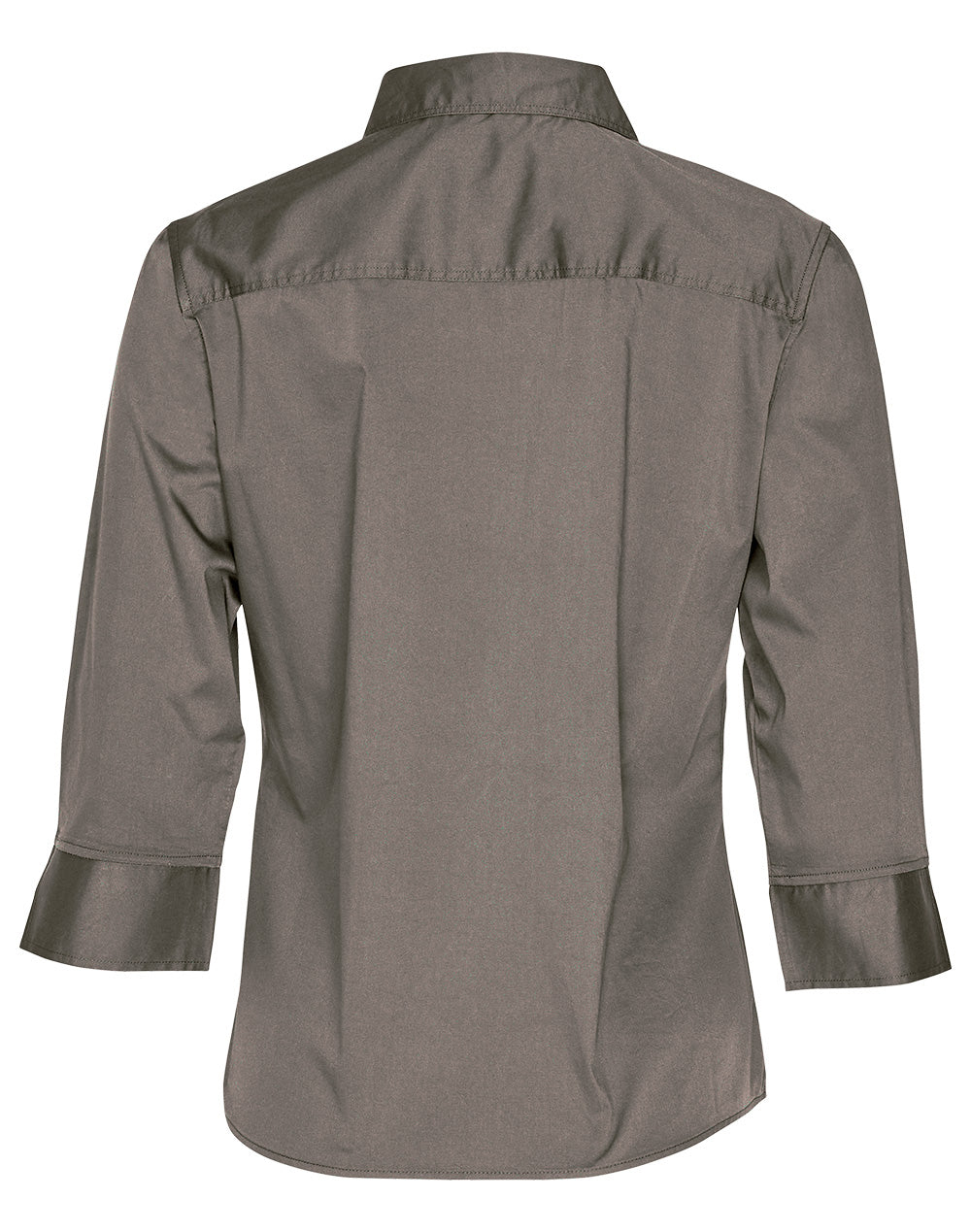 Women's 3/4 Sleeve Military Shirt - Khaki - Back