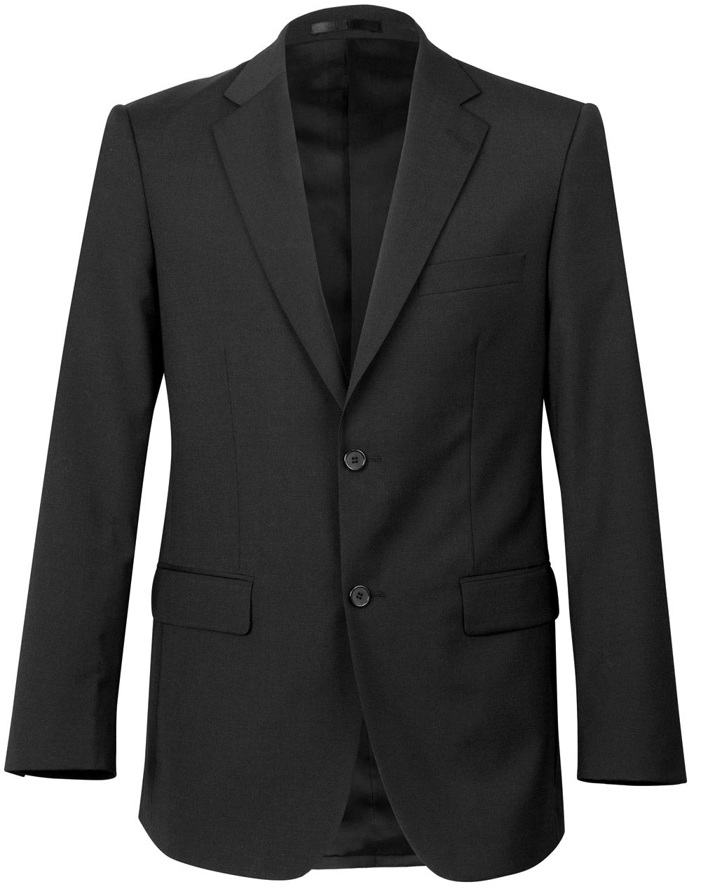 Men's Wool Blend Stretch Two Buttons Jacket - Charcoal - Front