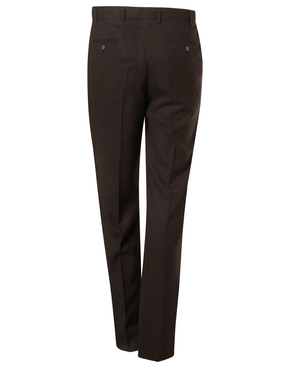 Men's Poly/Viscose Stretch Pants Flexi Waist - Charcoal - Back