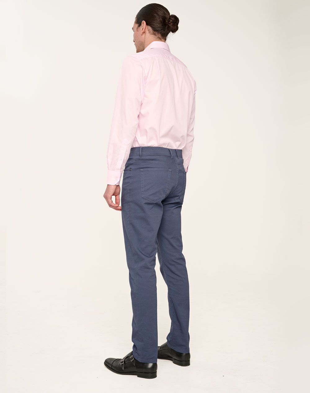 Jean Style Flexi Chino Pants Men's - Slate Blue - Back