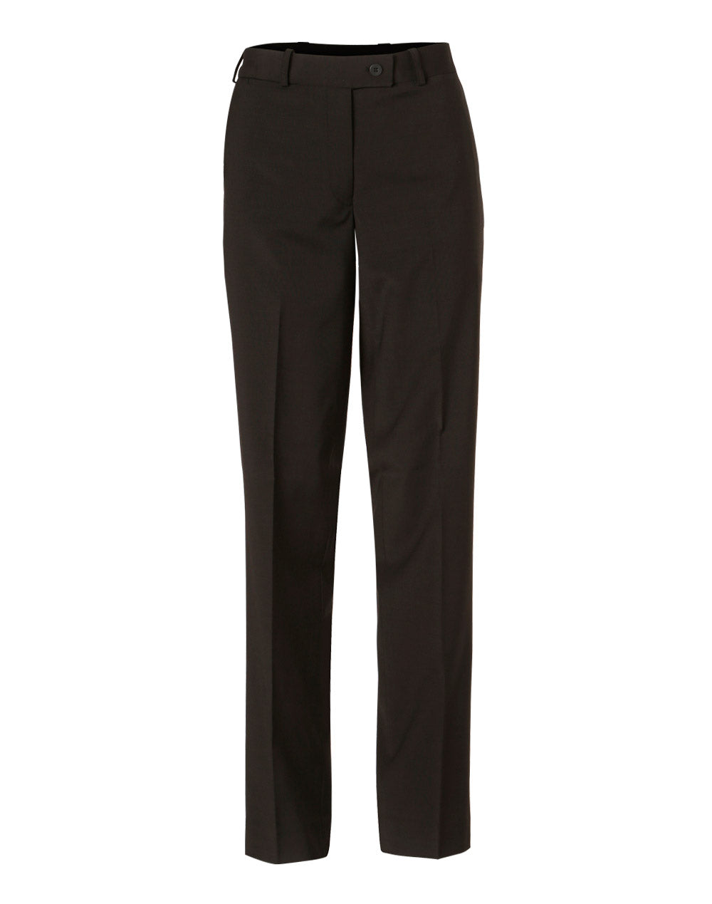 Women's Wool Blend Stretch Slim Leg Flexi Waist Pants - Charcoal - Front