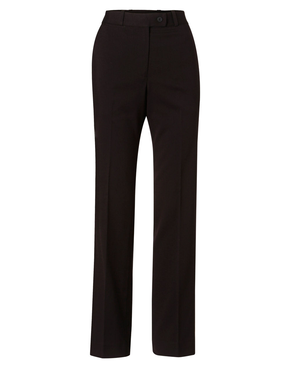 Women's Poly/Viscose Stretch Flexi Waist Pants - Black - Front