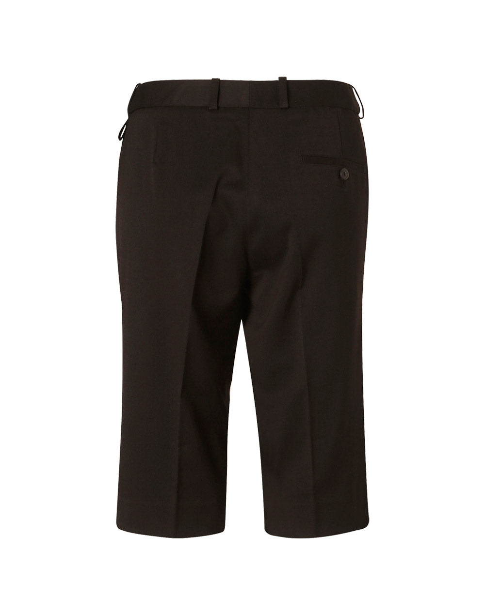Women's Poly/Viscose Stretch Knee Length Flexi Waist Shorts - Charcoal - Back