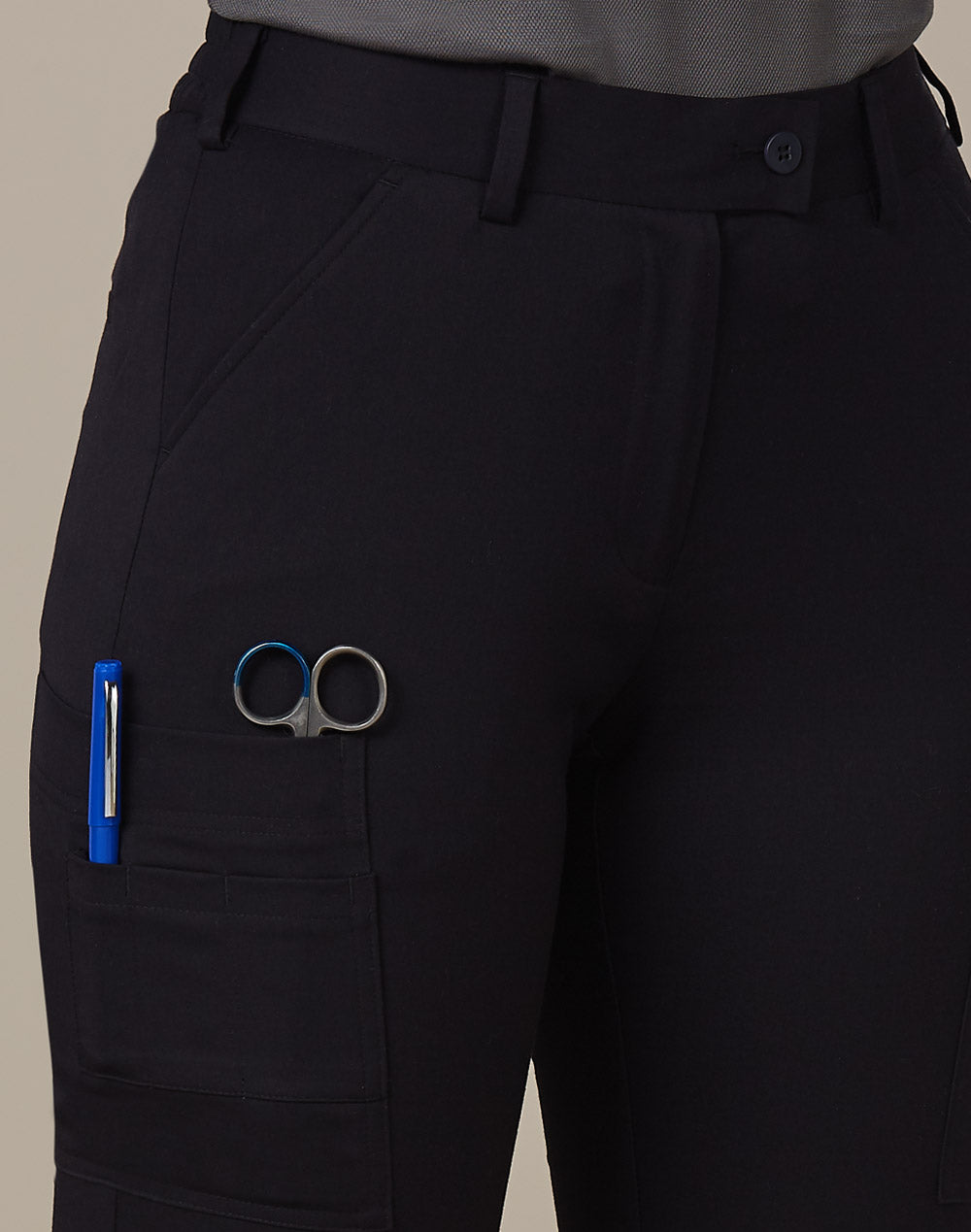 Ladies Utility Cargo Shorts - Navy - View