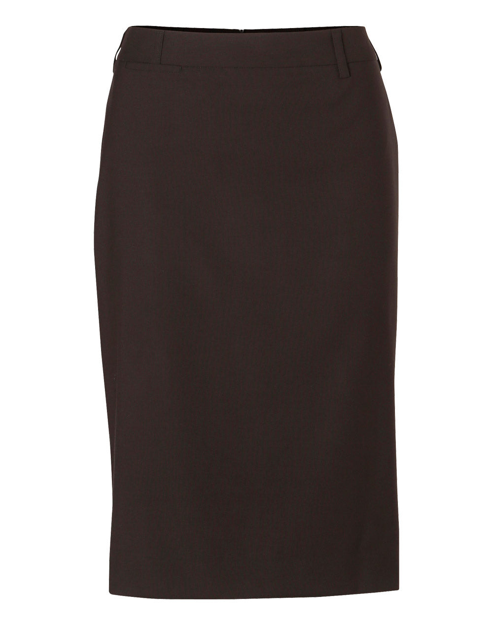 Women's Poly/Viscose Stretch Mid Length Lined Pencil Skirt - Charcoal - Front