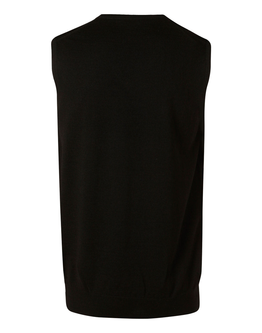 Men's V-Neck Vest - Black - Back