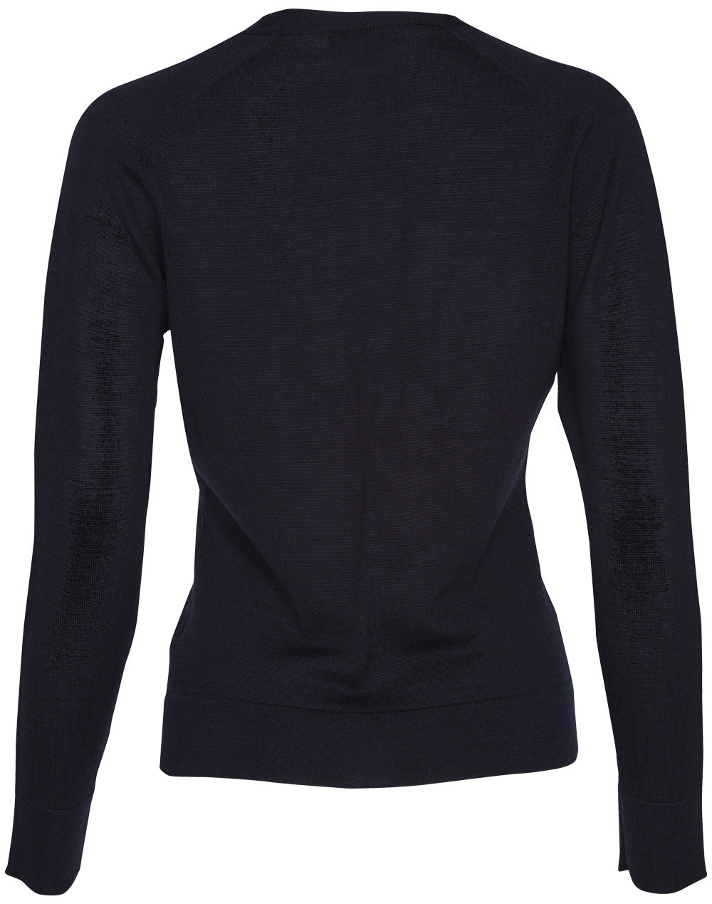 Women's V-Neck Long Sleeve Cardigan - Navy - Back