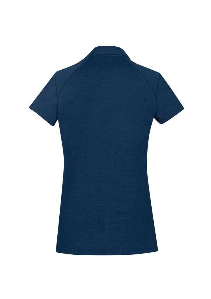 Byron Womens Short Sleeve Polo - Steel Blue - Back