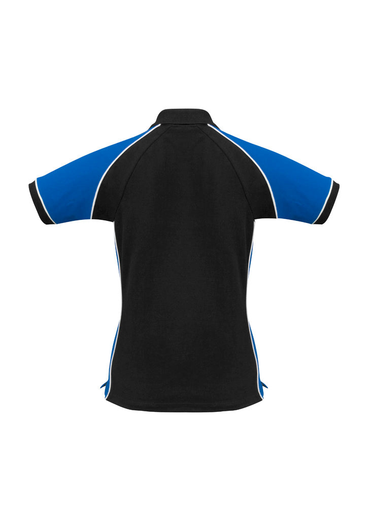 Nitro Womens Short Sleeve Polo - Black/Royal/White - Back